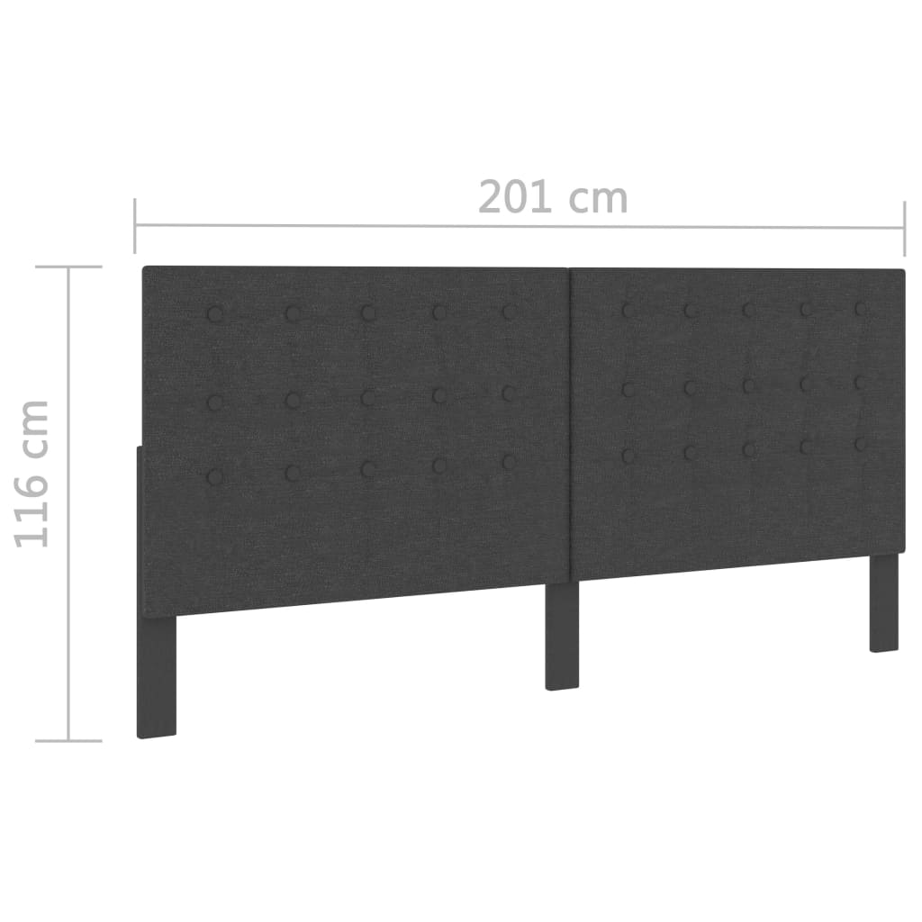 Hoofdbord 200x200 cm getuft stof donkergrijs