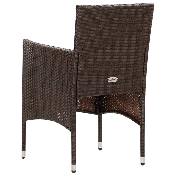 4-delige Loungeset met kussens poly rattan bruin