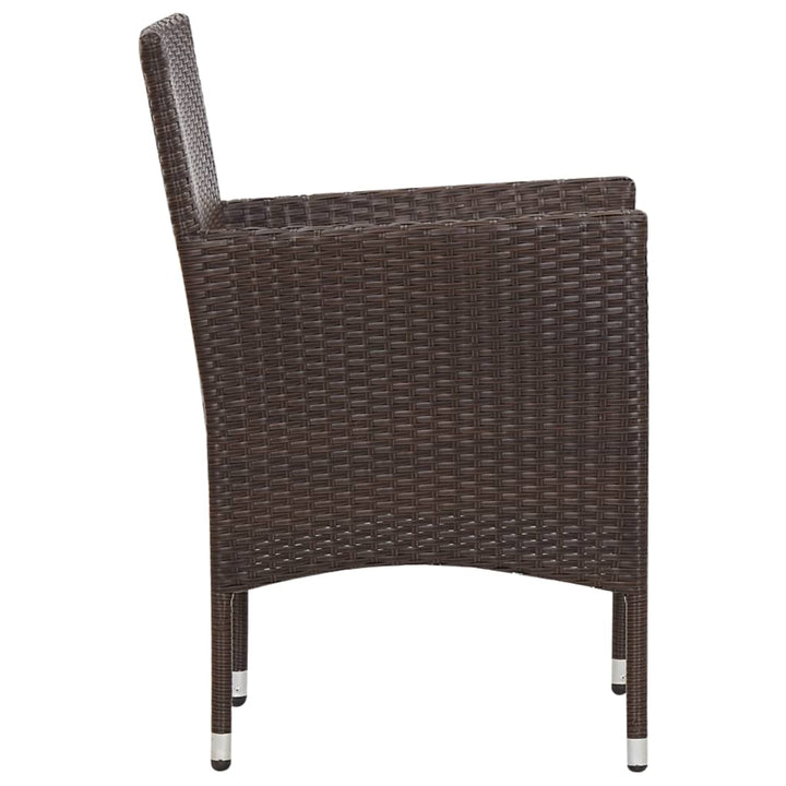 4-delige Loungeset met kussens poly rattan bruin