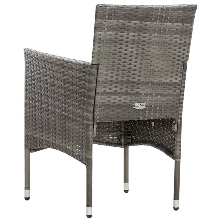 4-delige Loungeset met kussens poly rattan grijs