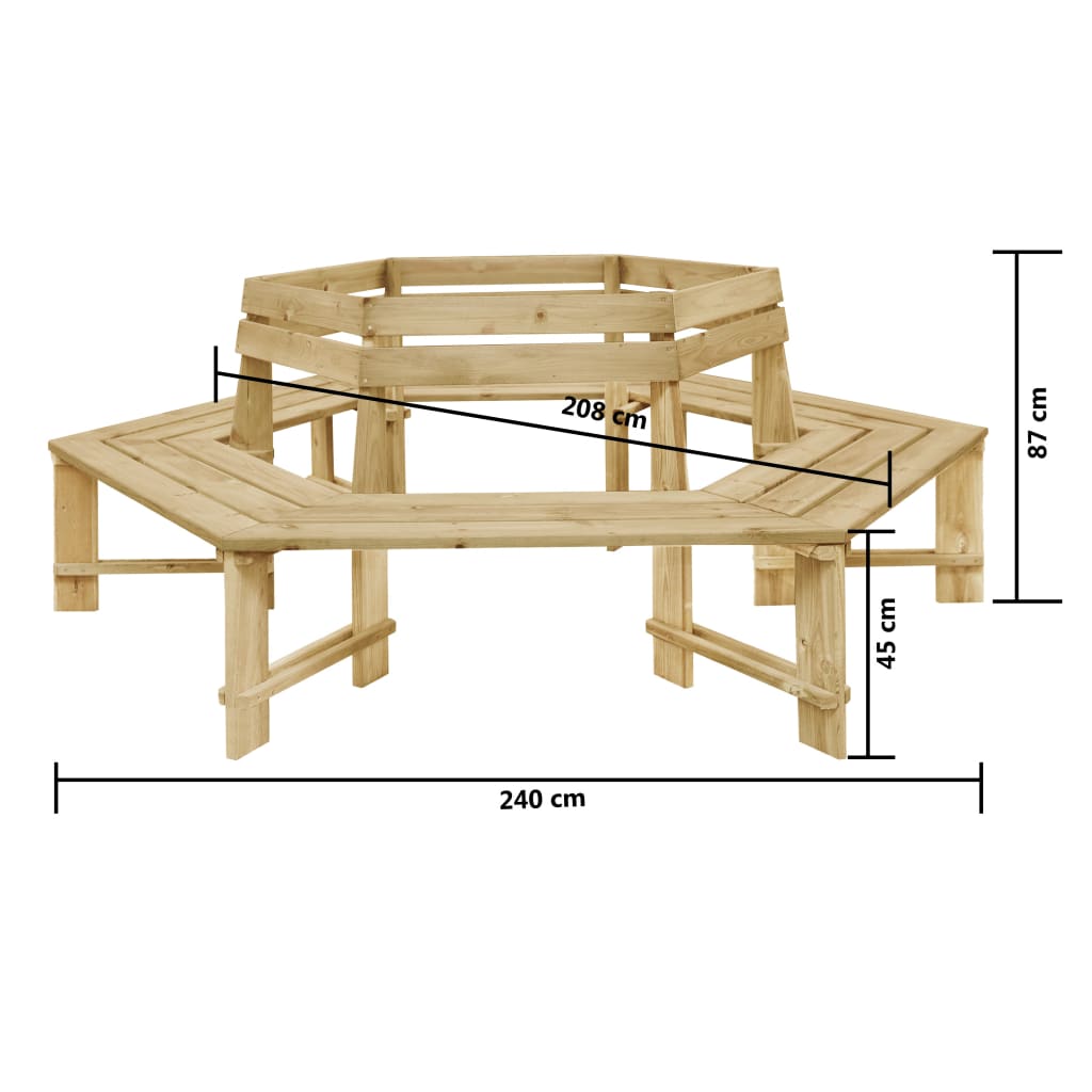 Tuinbank 240 cm geïmpregneerd groenenhout