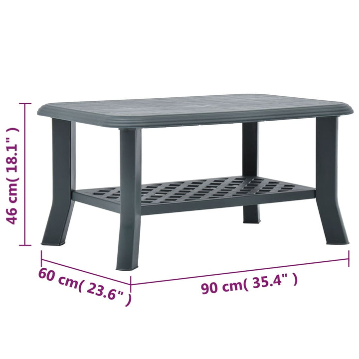 Salontafel 90x60x46 cm kunststof groen