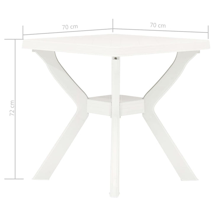 Bistrotafel 70x70x72 cm kunststof wit