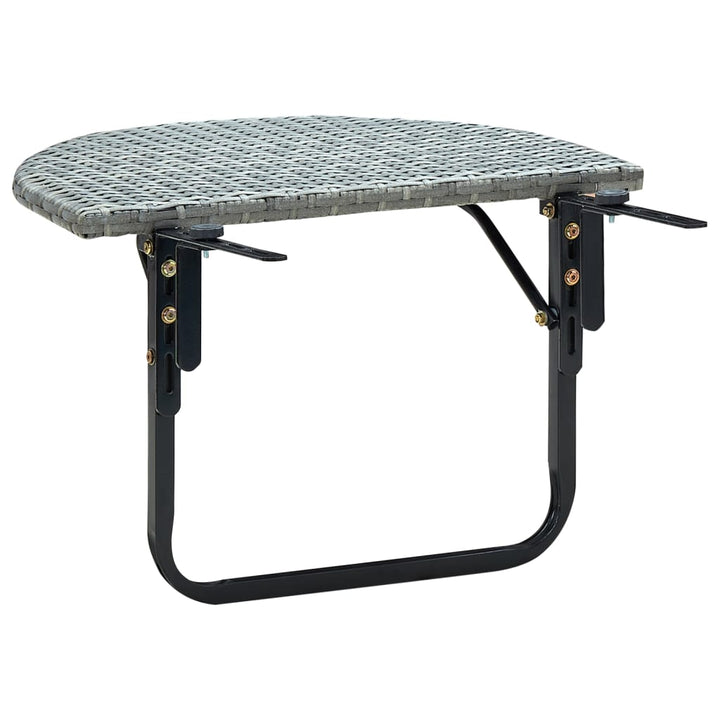 Balkontafel 60x60x50 cm poly rattan grijs