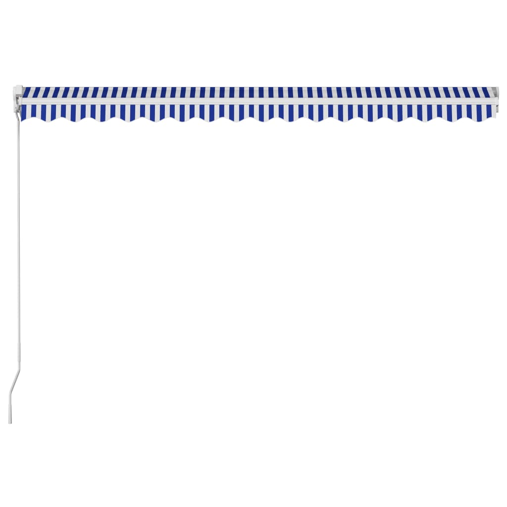 Luifel handmatig uittrekbaar 400x300 cm blauw en wit