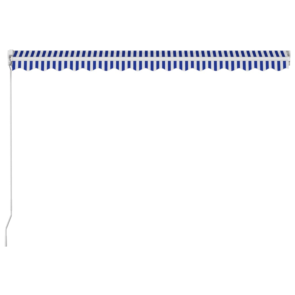 Luifel handmatig uittrekbaar 450x300 cm blauw en wit