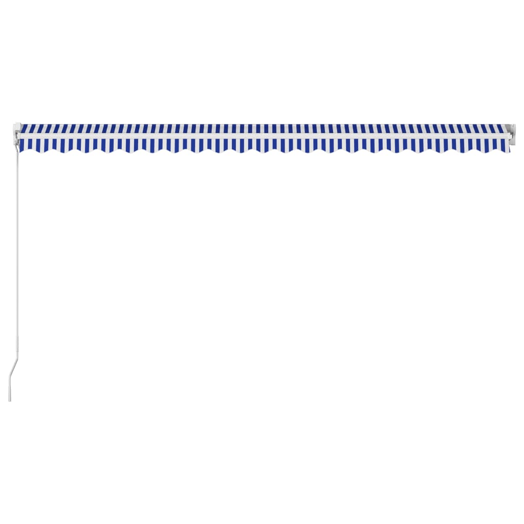 Luifel handmatig uittrekbaar 500x300 cm blauw en wit
