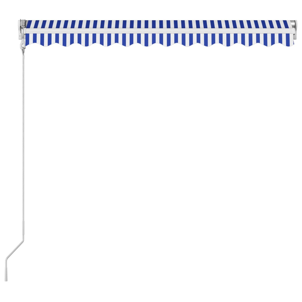 Luifel automatisch uittrekbaar 350x250 cm blauw en wit