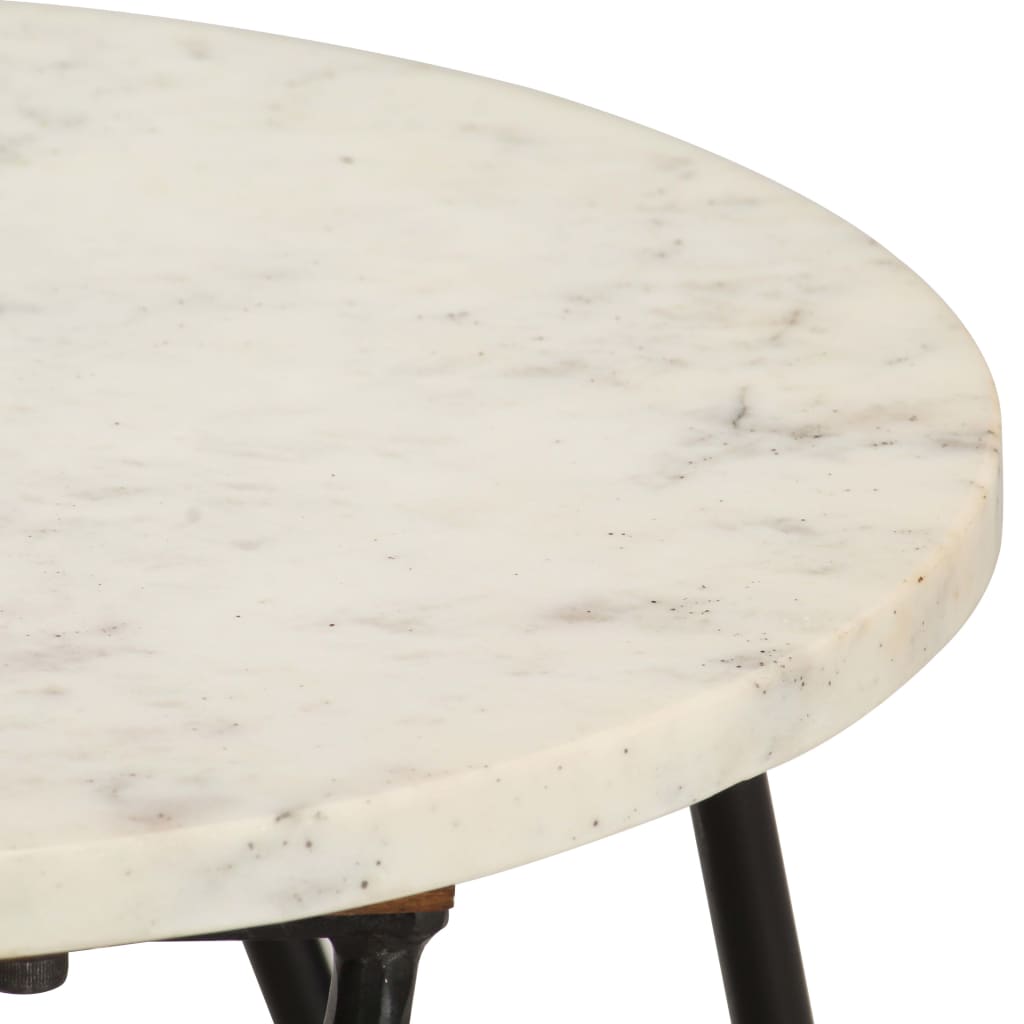 Salontafel 40x40x40 cm echt steen met marmeren textuur wit