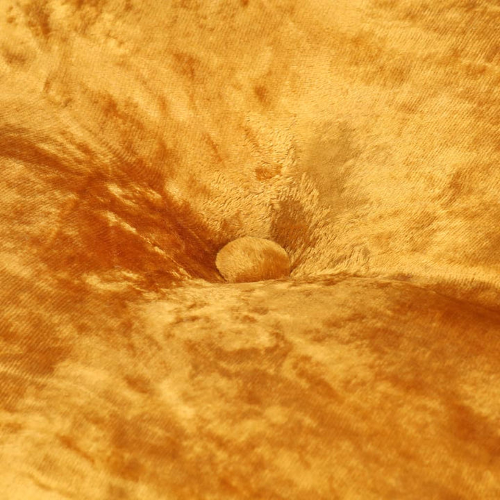 Poef rond 40x20 cm fluweel mosterdkleurig