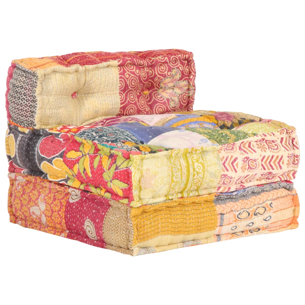 Poef modulair stof patchwork