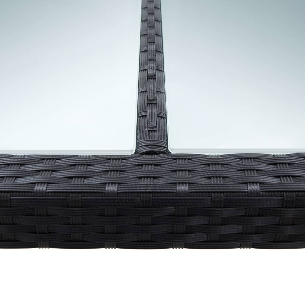 Tuintafel 200x200x74 cm poly rattan zwart