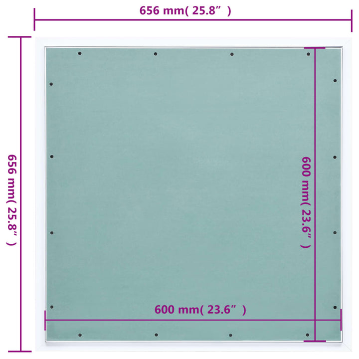 Toegangspaneel met aluminium frame en gipsplaat 600x600 mm