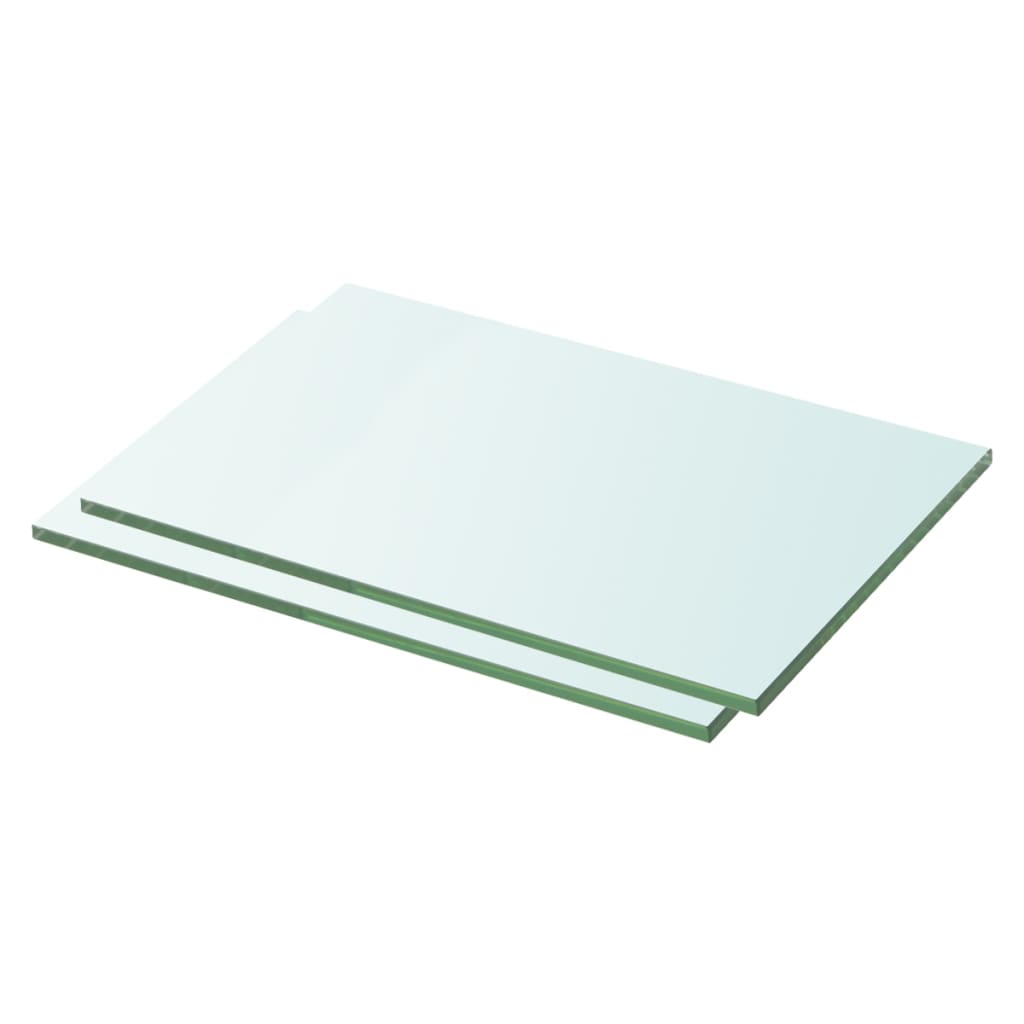 Schappen 2 st 30x15 cm glas transparant