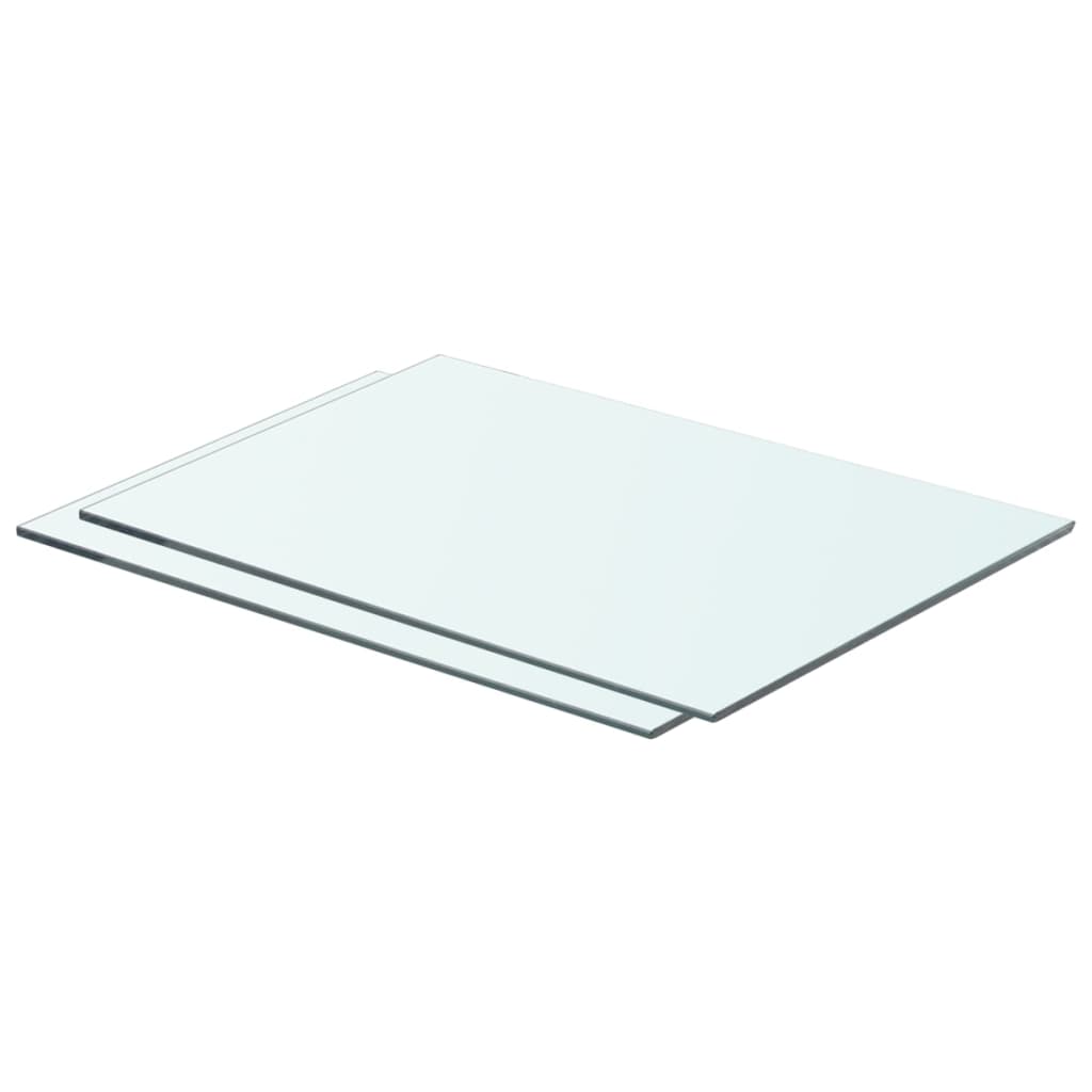 Schappen 2 st 50x30 cm glas transparant