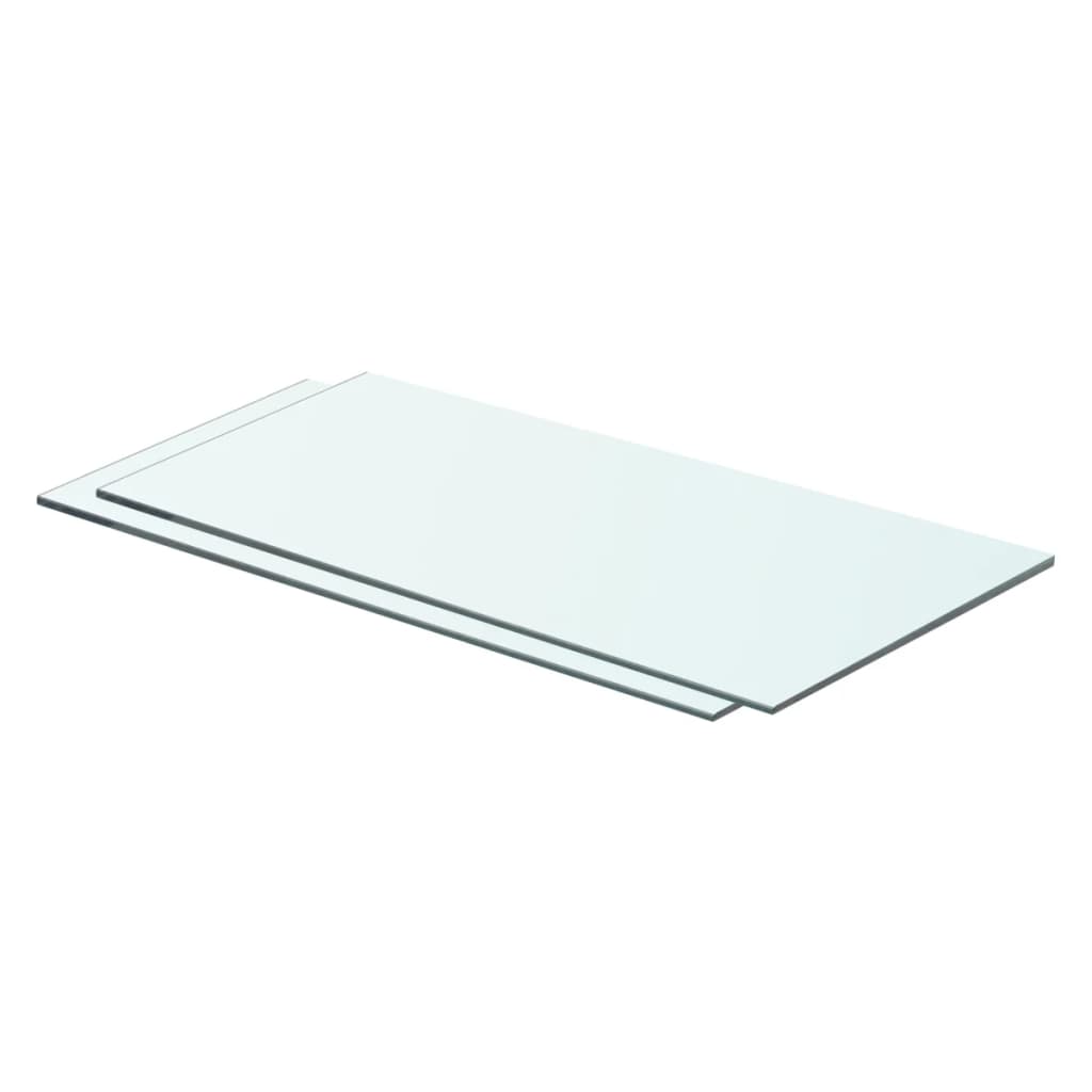 Schappen 2 st 60x25 cm glas transparant