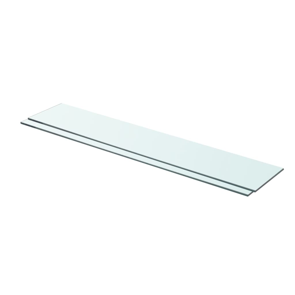 Schappen 2 st 80x15 cm glas transparant