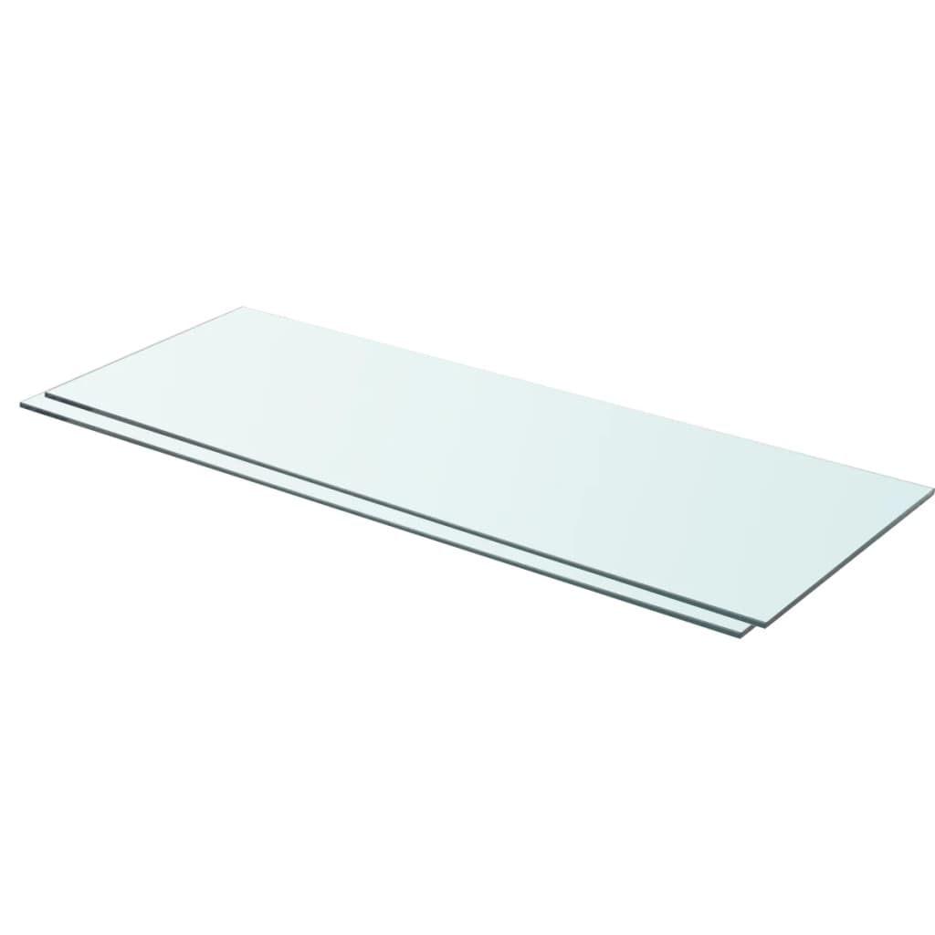 Schappen 2 st 80x30 cm glas transparant