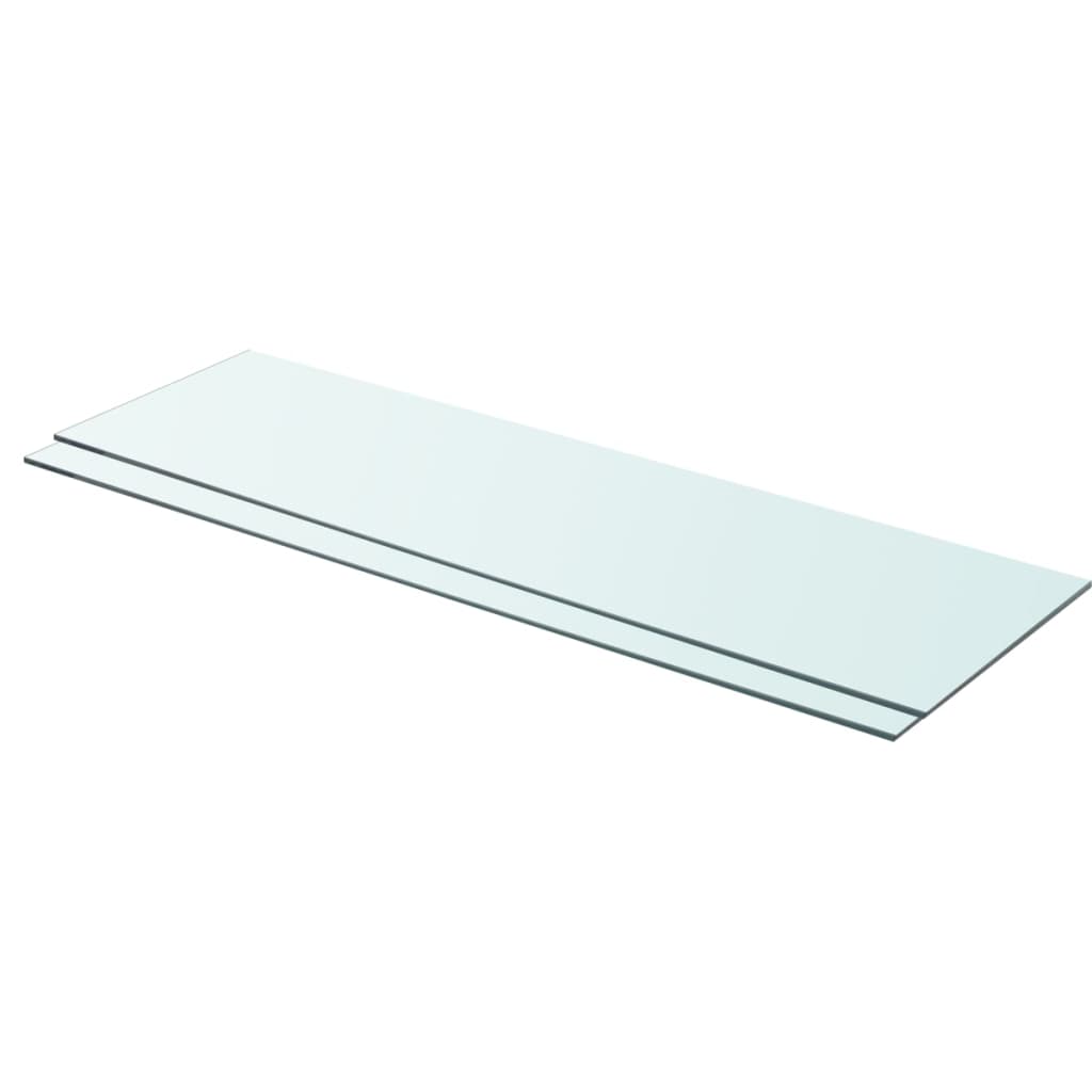 Schappen 2 st 90x25 cm glas transparant