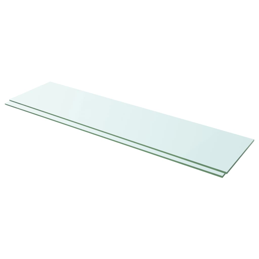 Schappen 2 st 100x25 cm glas transparant