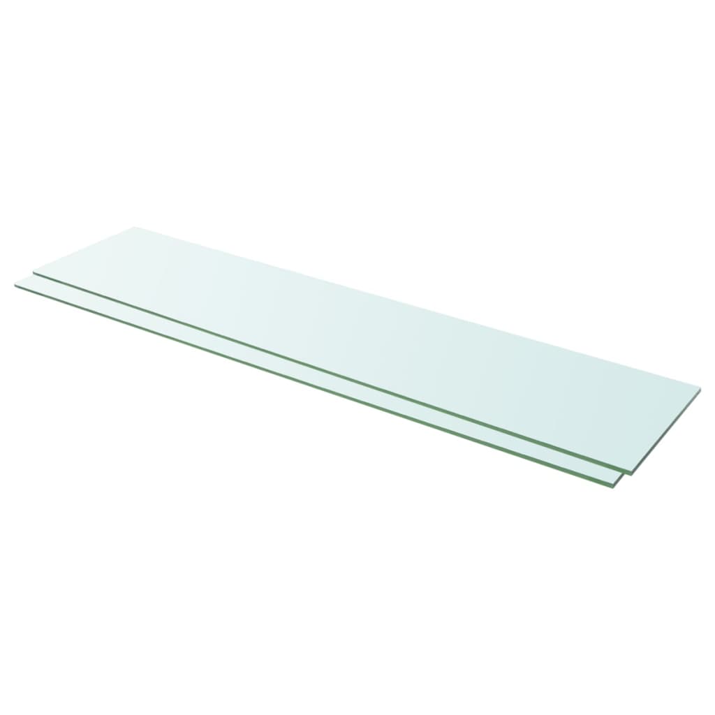 Schappen 2 st 110x25 cm glas transparant