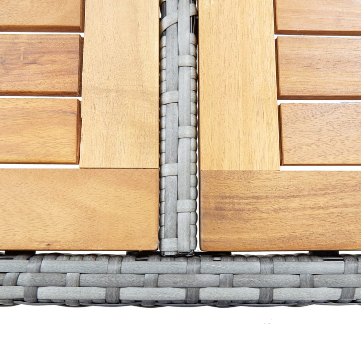 7-delige Tuinbarset met kussens poly rattan grijs