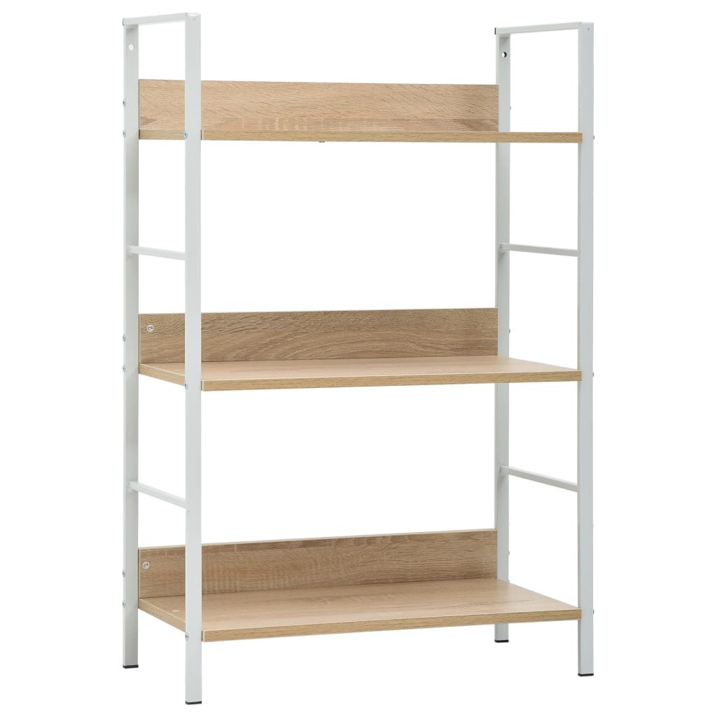 Boekenkast met 3 schappen 60x27,6x90,5 cm spaanplaat eikenkleur