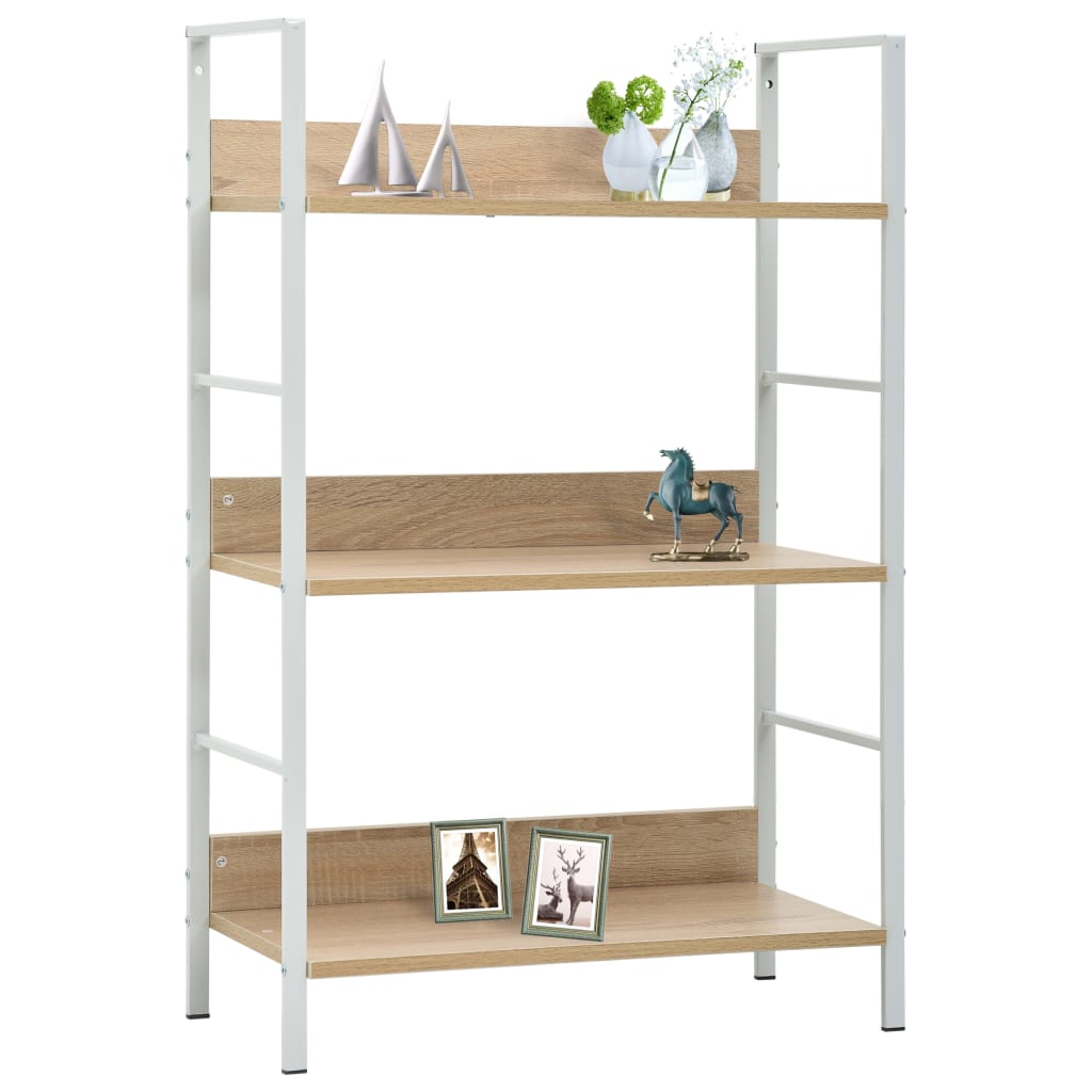 Boekenkast met 3 schappen 60x27,6x90,5 cm spaanplaat eikenkleur