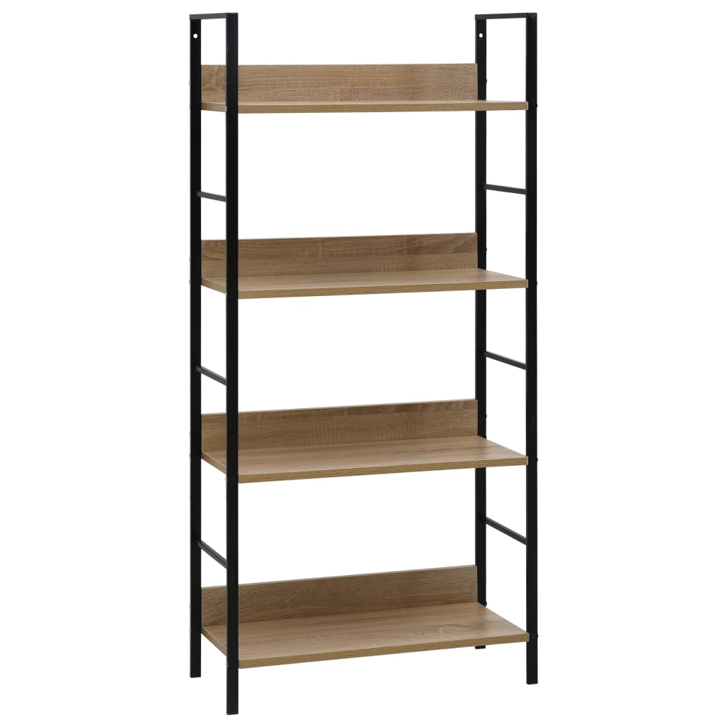 Boekenkast 4 schappen 60x27,6x124,5 cm spaanplaat eikenkleurig