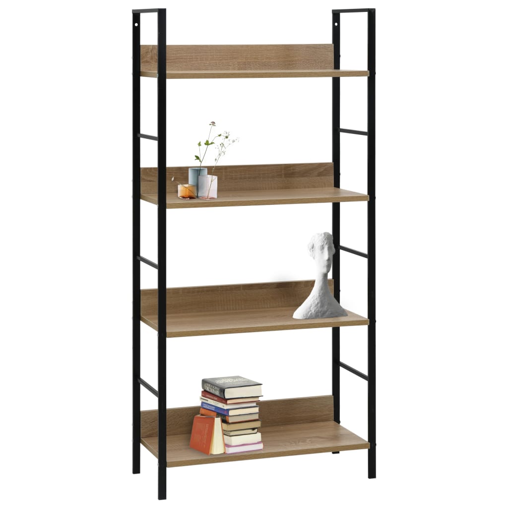 Boekenkast 4 planken 60x27,6x124,5 cm spaan eikenplaatkleurig