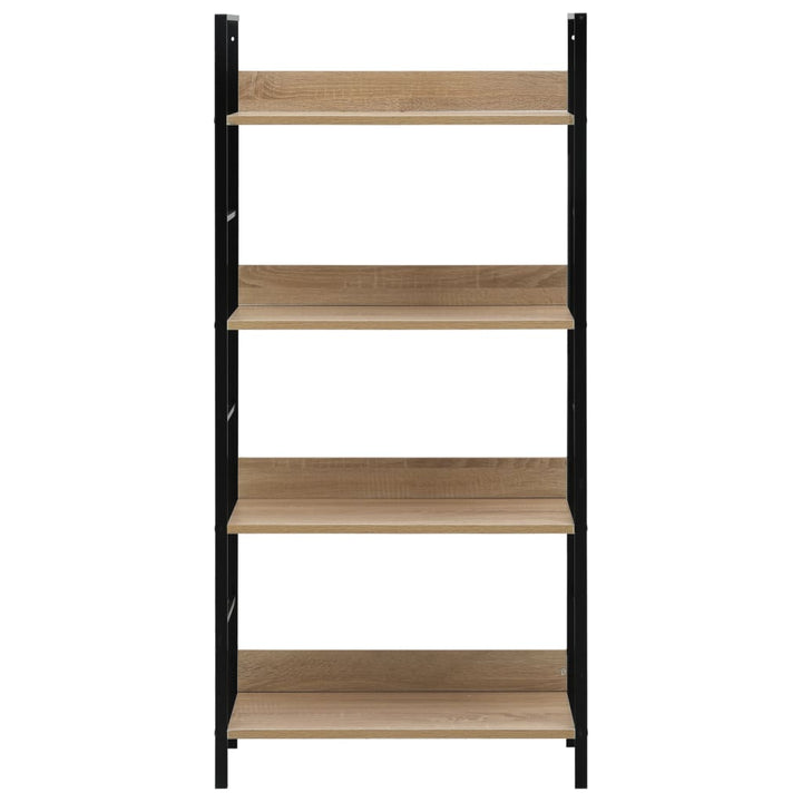 Boekenkast 4 schappen 60x27,6x124,5 cm spaanplaat eikenkleurig