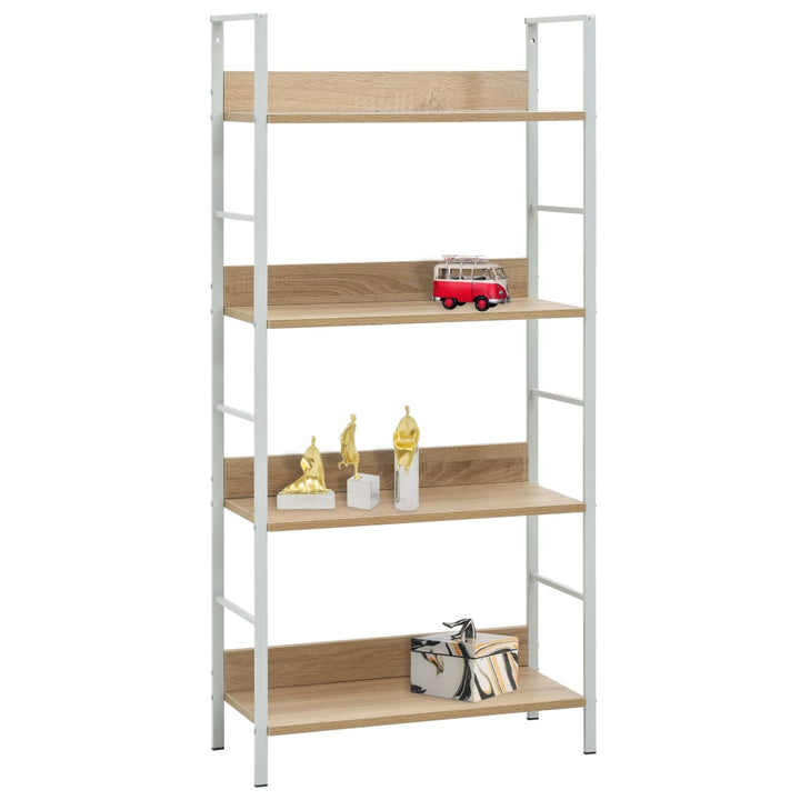 Boekenkast 4 planken 60x27,6x124,5 cm spaan eikenplaatkleurig