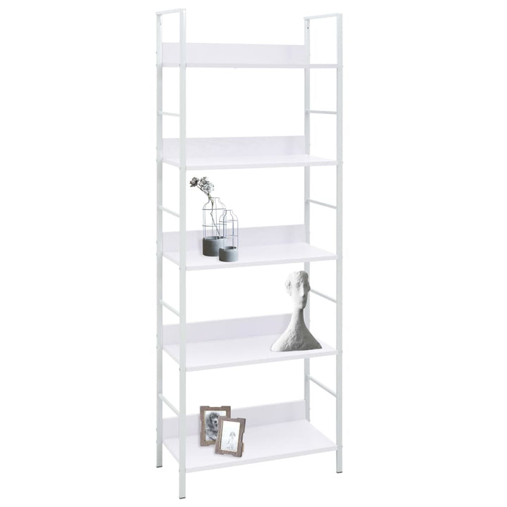 Boekenkast 5 schappen 60x27,6x158,5 cm spaanplaat wit