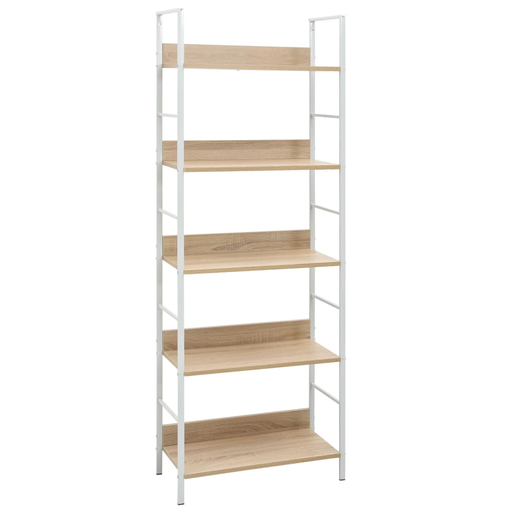 Boekenkast 5 planken 60x27,6x158,5 cm spaan eikenplaatkleurig