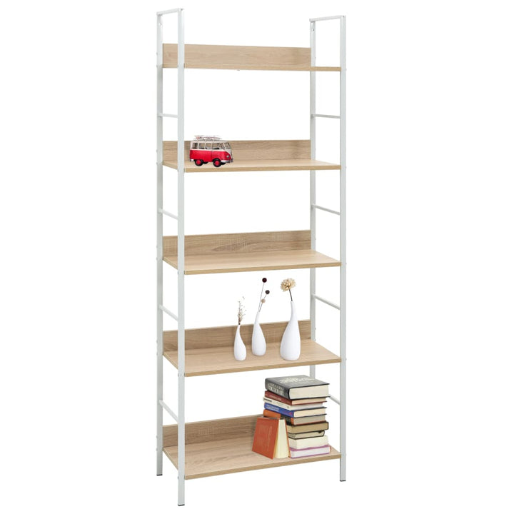 Boekenkast 5 schappen 60x27,6x158,5 cm spaanplaat eikenkleurig