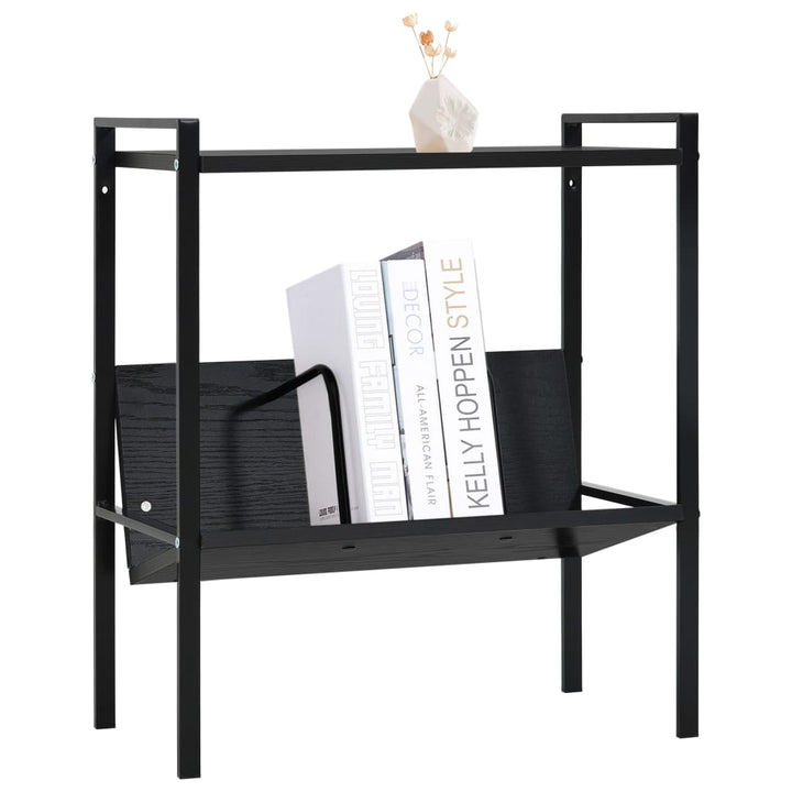 Boekenkast met 2 schappen 52x28x59 cm spaanplaat zwart