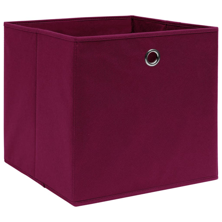 Opbergboxen 10 st 32x32x32 cm stof donkerrood