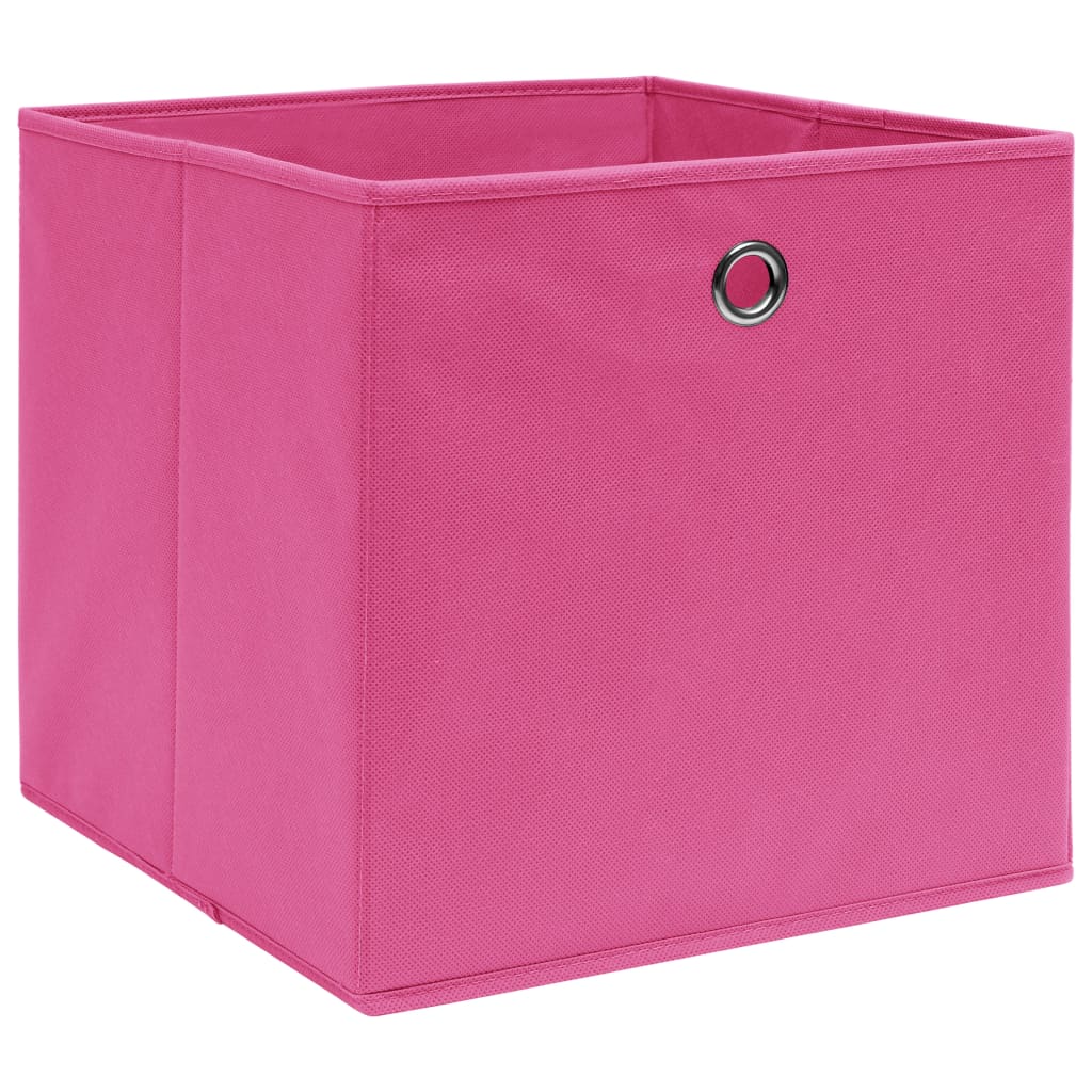 Opbergboxen 10 st 32x32x32 cm stof roze