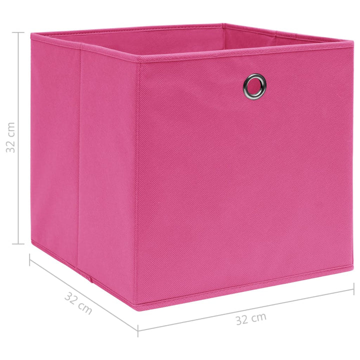 Opbergboxen 10 st 32x32x32 cm stof roze