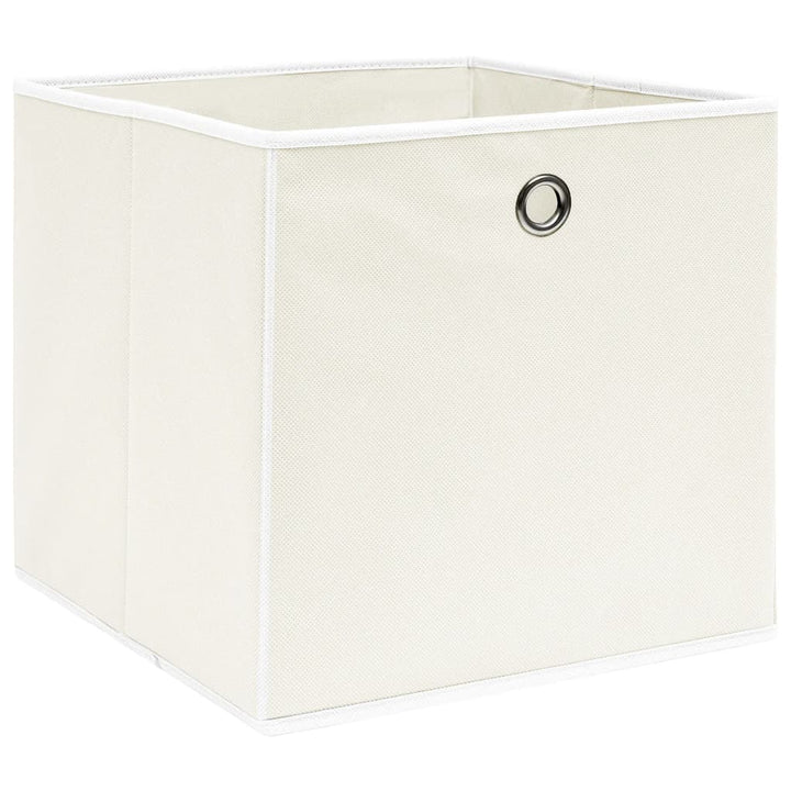 Opbergboxen 4 st 32x32x32 cm stof wit