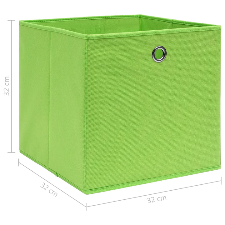 Opbergboxen 4 st 32x32x32 cm stof groen