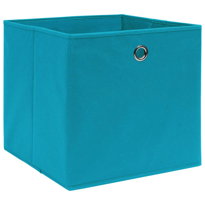 Opbergboxen 10 st 32x32x32 cm stof babyblauw