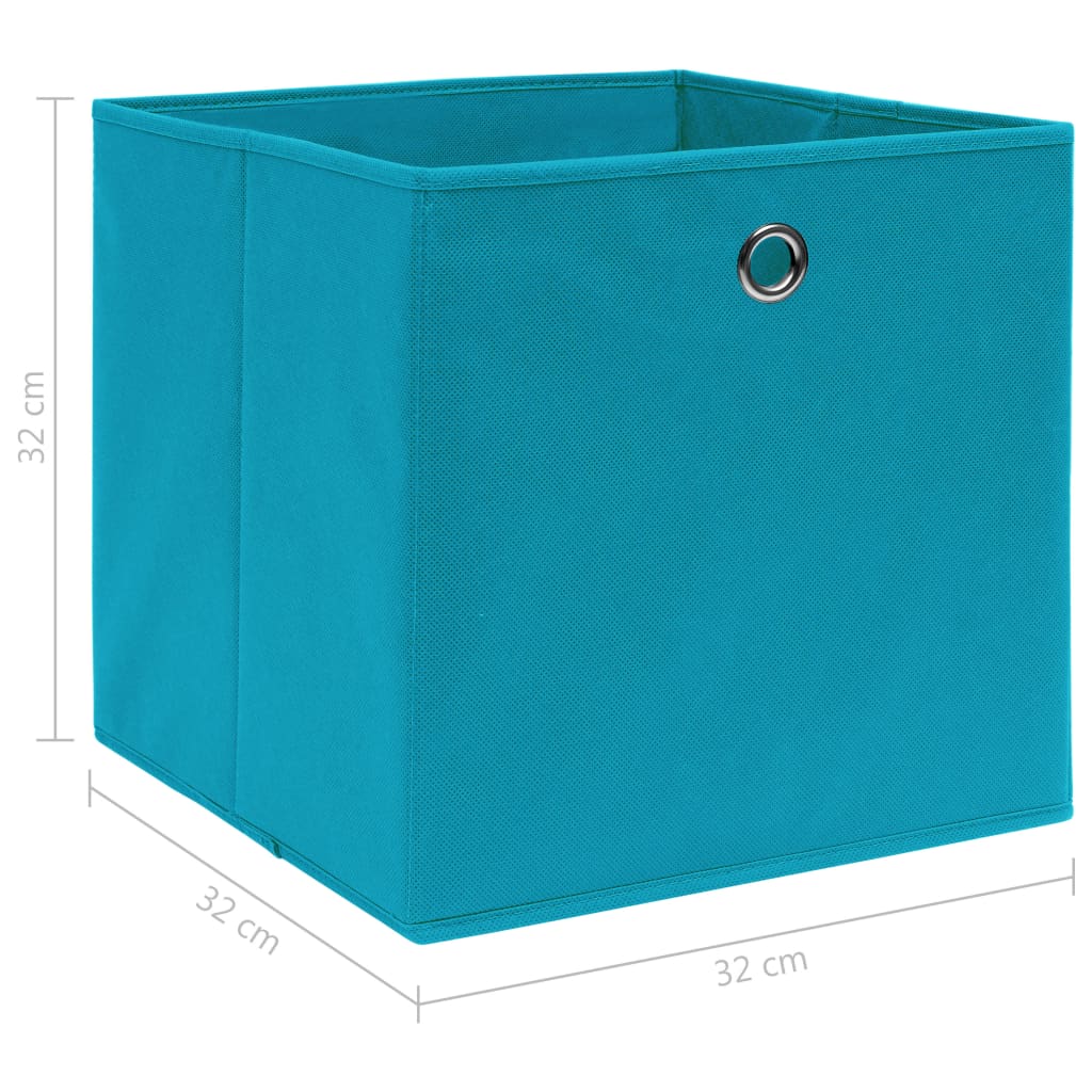 Opbergboxen 10 st 32x32x32 cm stof babyblauw