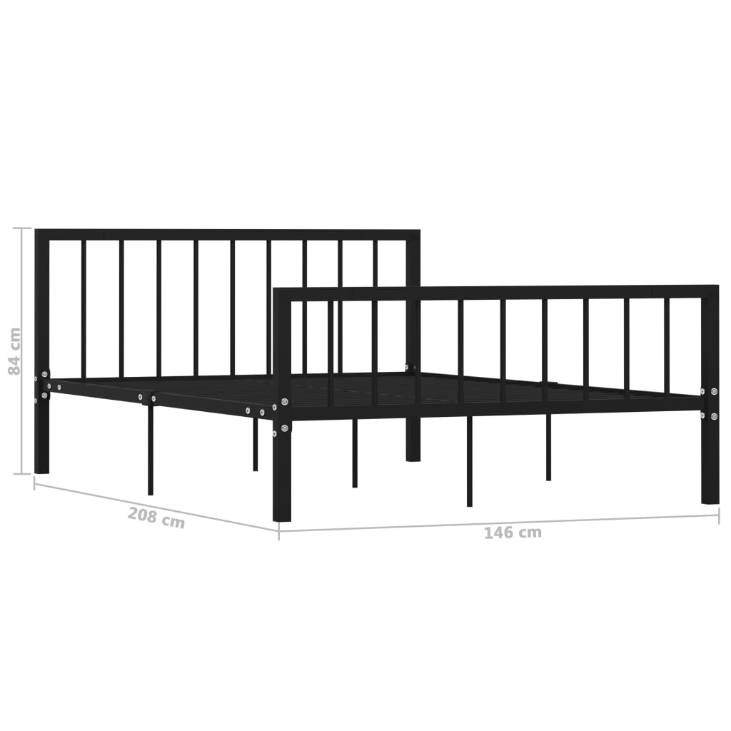 Bedframe metaal zwart 140x200 cm