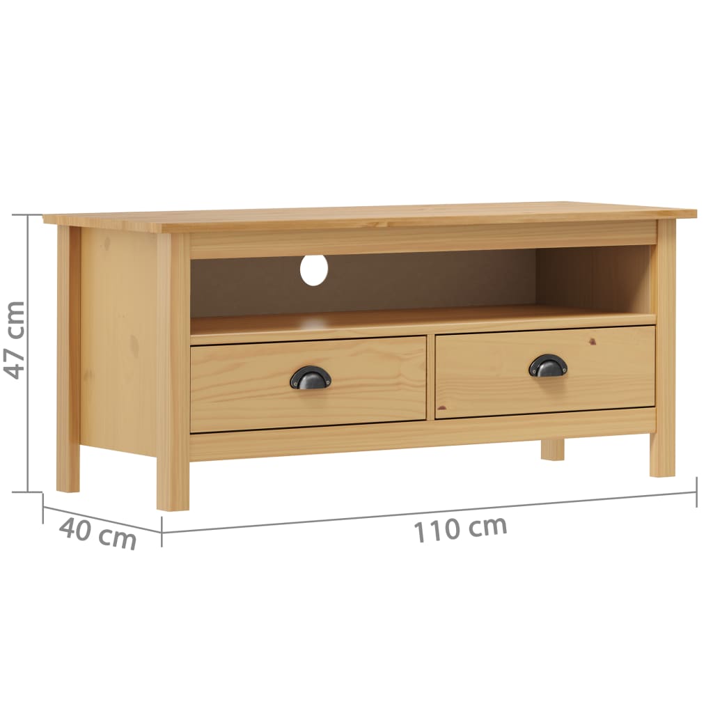 Tv-meubel Hill Range 110x40x47 cm grenenhout honingbruin