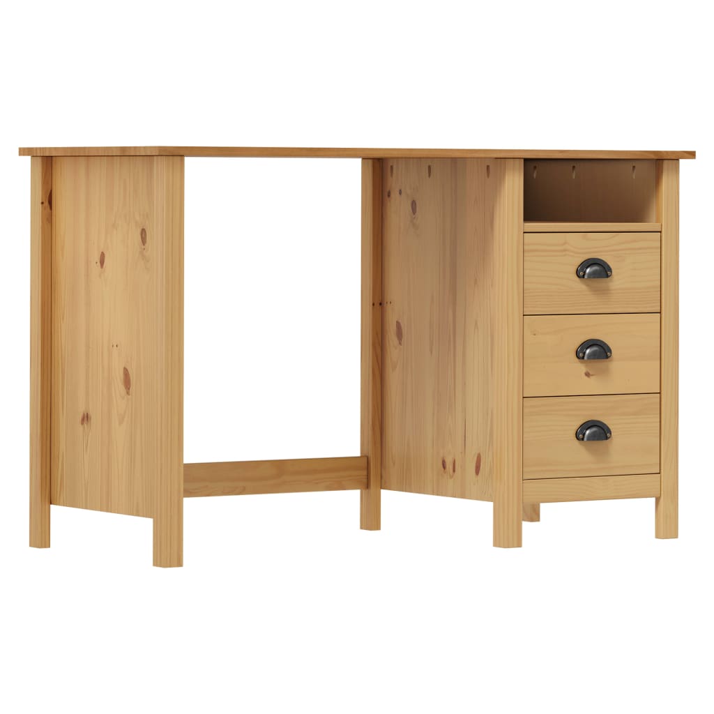 Bureau Hill Range met 3 lades 120x50x74 cm massief grenenhout