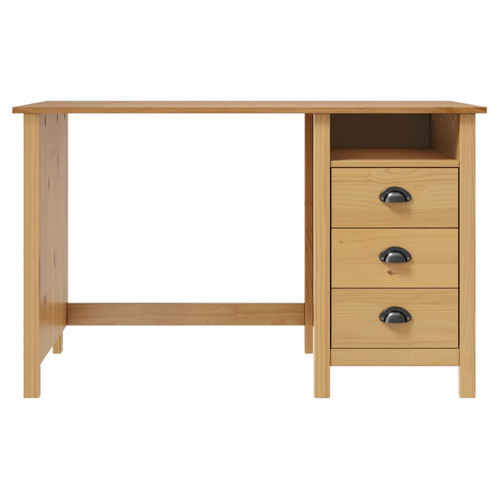 Bureau Hill Range met 3 lades 120x50x74 cm massief grenenhout