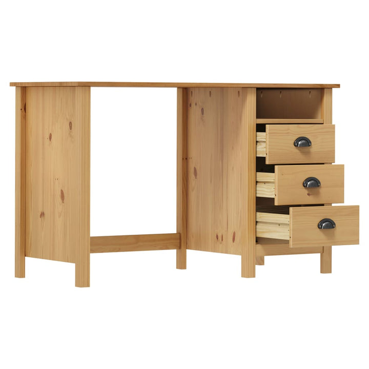 Bureau Hill Range met 3 lades 120x50x74 cm massief grenenhout