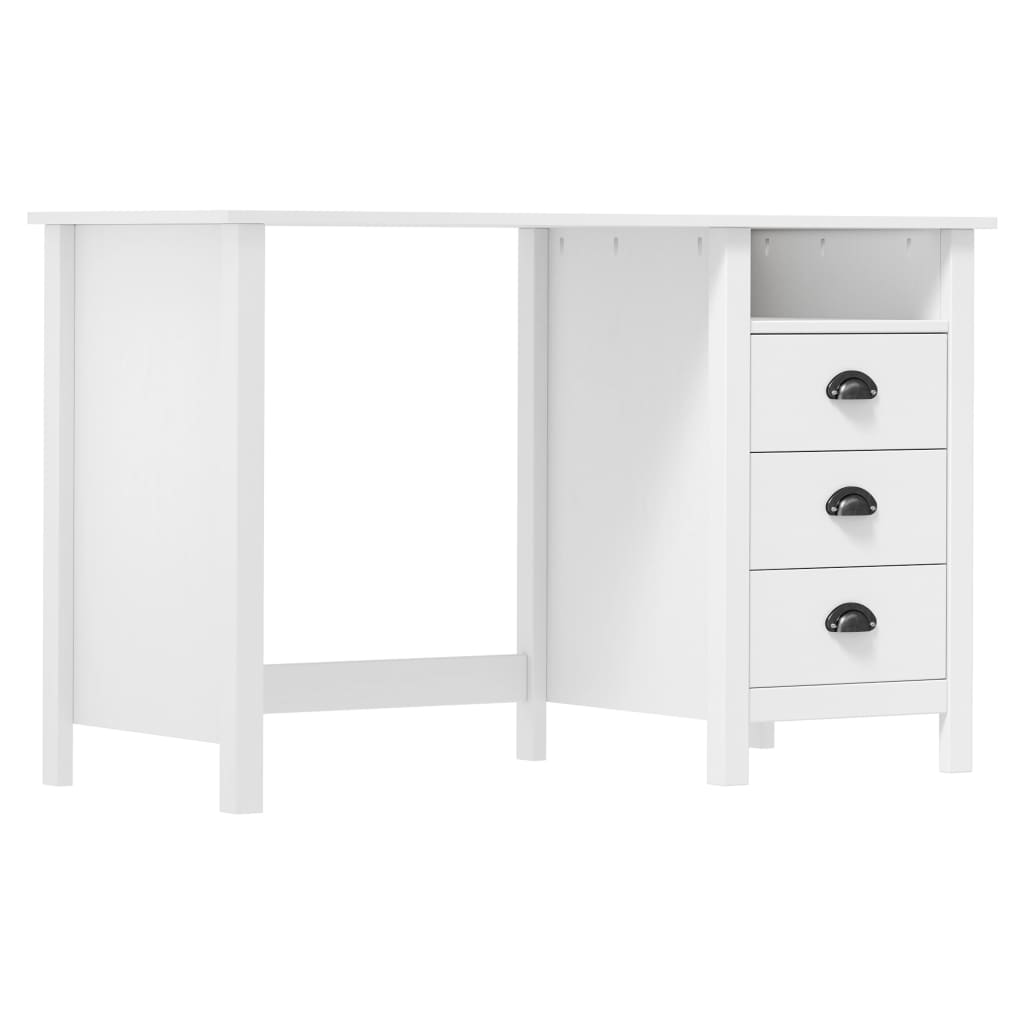 Bureau Hill Range met 3 lades 120x50x74 cm massief grenenhout