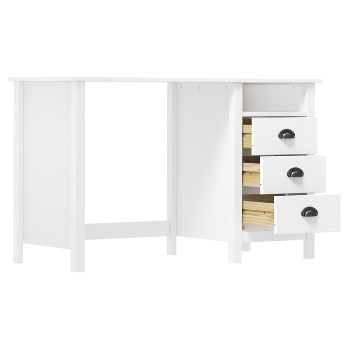 Bureau Hill Range met 3 lades 120x50x74 cm massief grenenhout